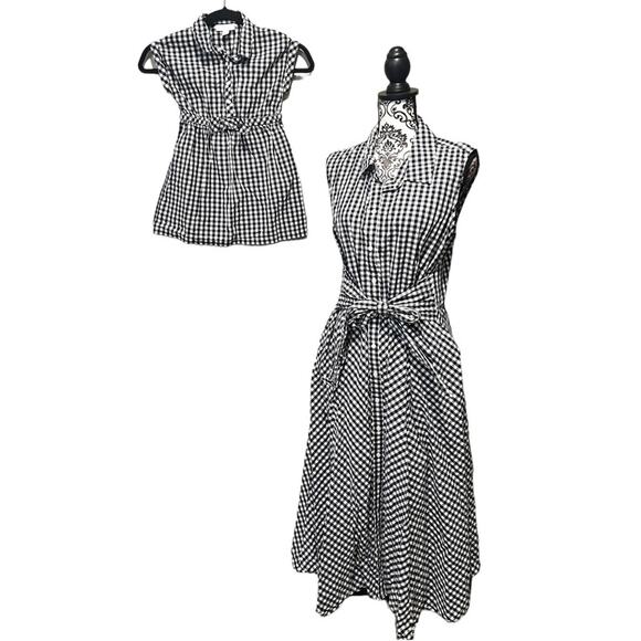 Charter Club Gingham Check Fit and Flare Dress sz 5 girl black and white - Picture 9 of 9